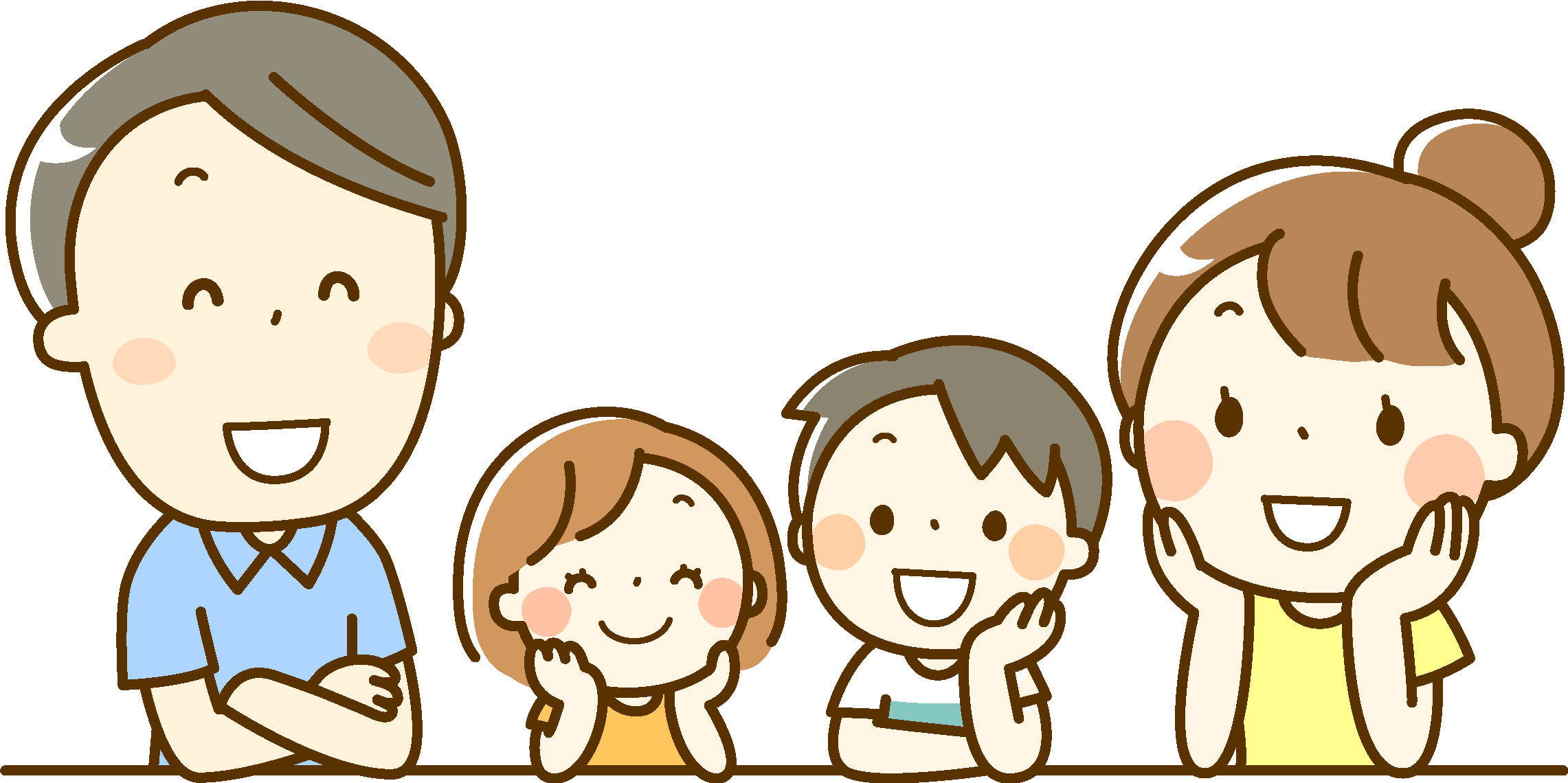 親子で話しをするイラスト