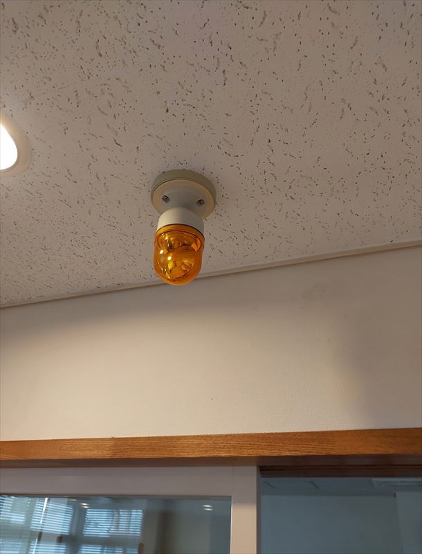 天井に設置されたフラッシュライト